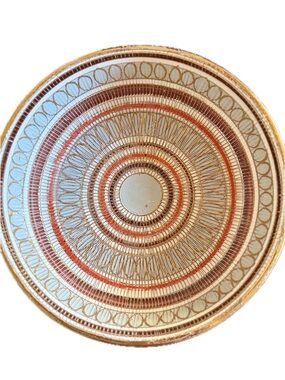 Bitossi Ceramic Seta (Silk) Tessuto Sgraffito Bowl Gold & Terracotta. MCM